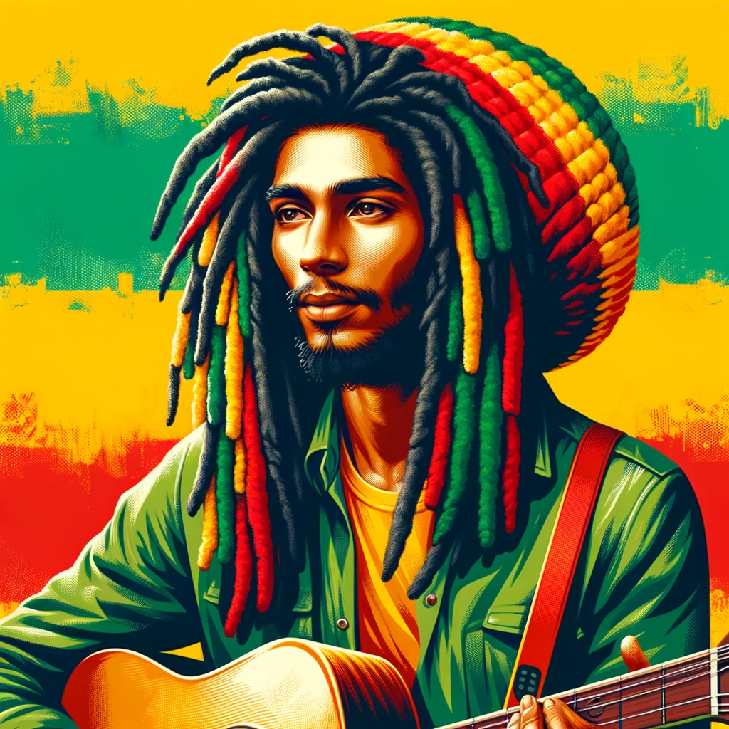 rastafarianin w kolorach rasta